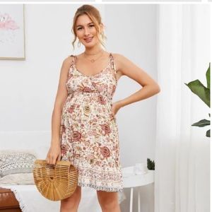 SHEIN Brown Floral Tribal Dress